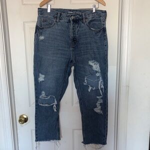 Old Navy Jeans High Rise Slouchy Straight Blue Size 14